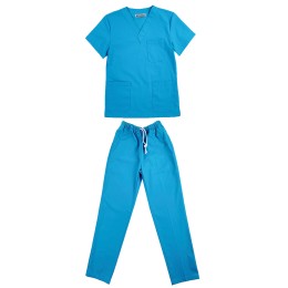 Online Order Lake Blue Surgical Gown Fashion Design V-Neck Short Sleeve Hand Washing Gown Set Nurse Clothing Factory SKU048 Online Order Lake Blue Surgical Gown Fashion Design V-Neck Short Sleeve Hand Washing Gown Set Nurse Clothing Factory SKU048